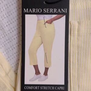 Mario Serrani XXL Comfort Stretch Capri in Yellow, NEW